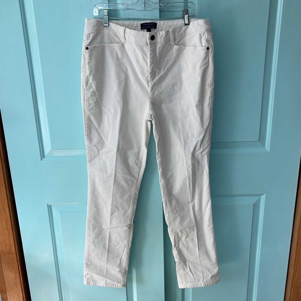 Talbots Simply Flattering 5-Pocket White Corduroys - Picture 1 of 3